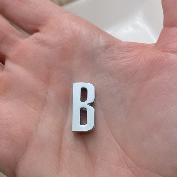 💲5 SALE💲Stainless Steel Block Letter “B” Slider Charm/Pendant, OS - Picture 4 of 5